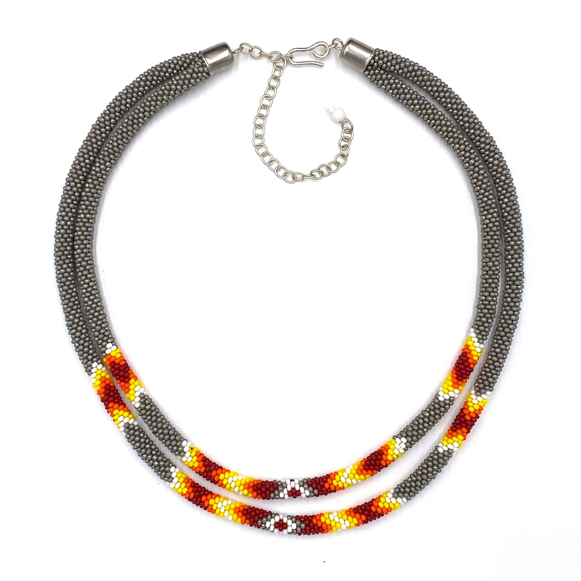 Gray Double Strand Rope Necklace
