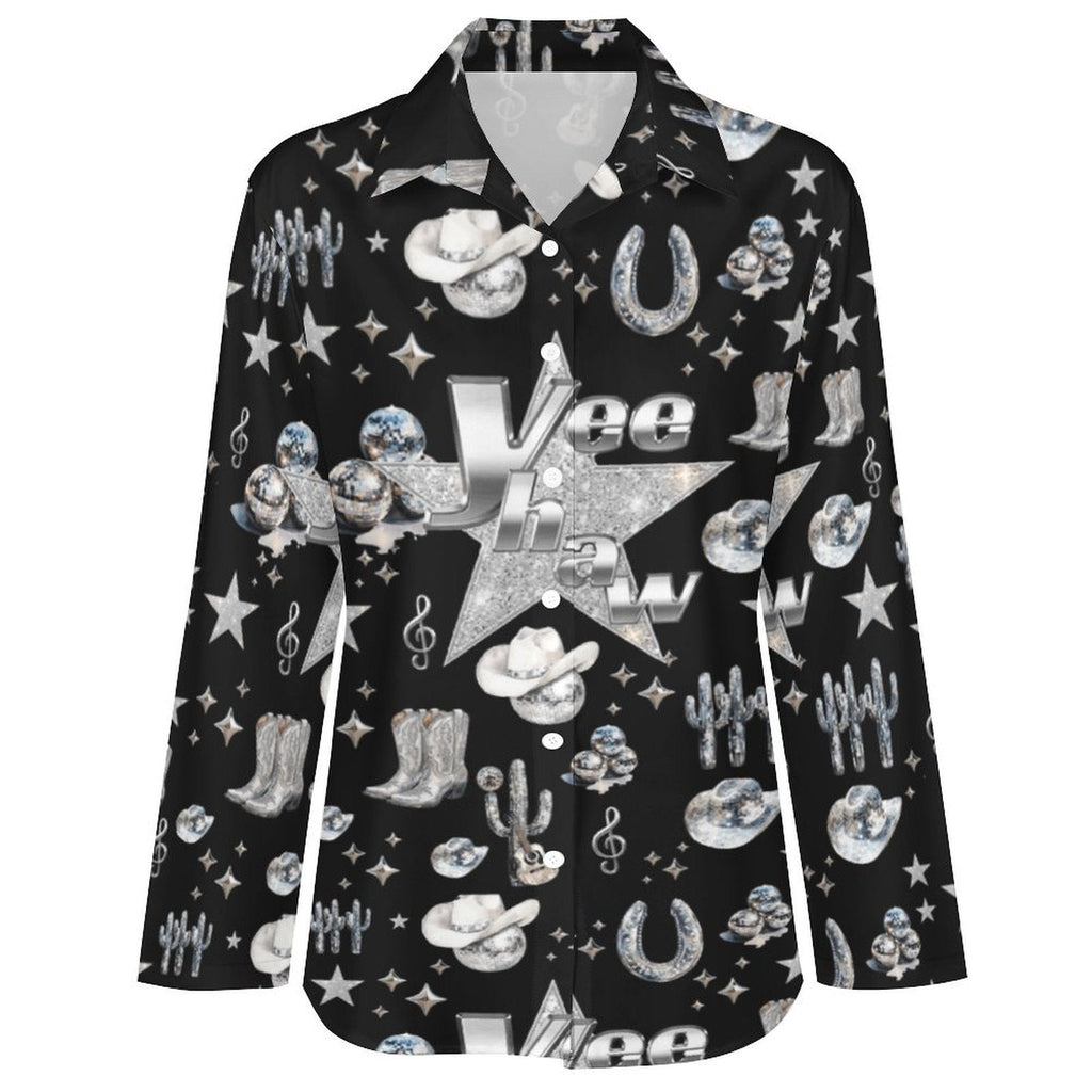 Baha Ranch Rhinestone Cowgirl Long Sleeve Blouse