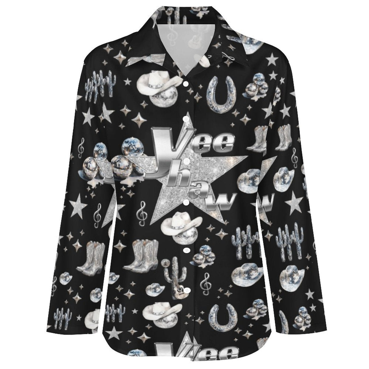 Baha Ranch Rhinestone Cowgirl Long Sleeve Blouse