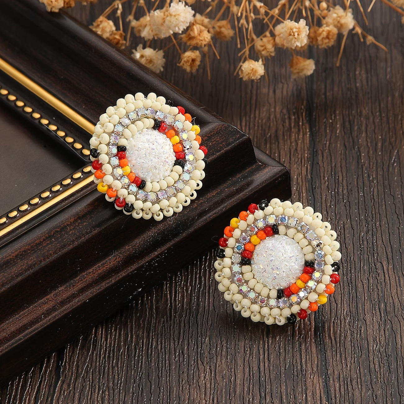 Flashy Beaded Studs