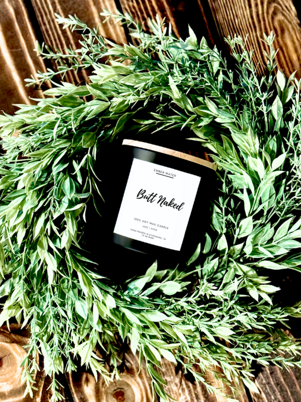 Butt Naked 100% Soy Candle 16 oz, Cherry Strawberry Floral Scent