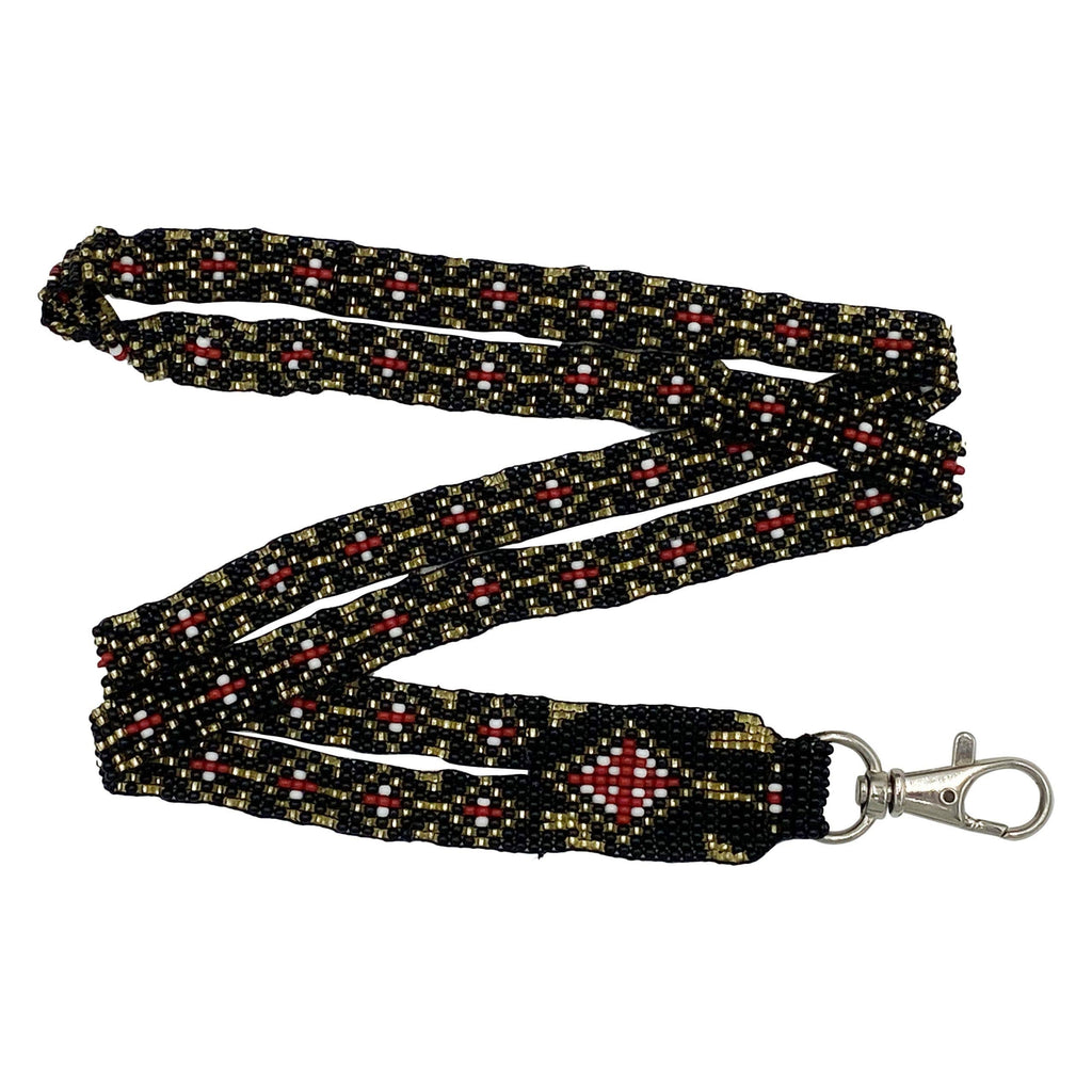Black/Gold/Red Cross Lanyard Id Holder