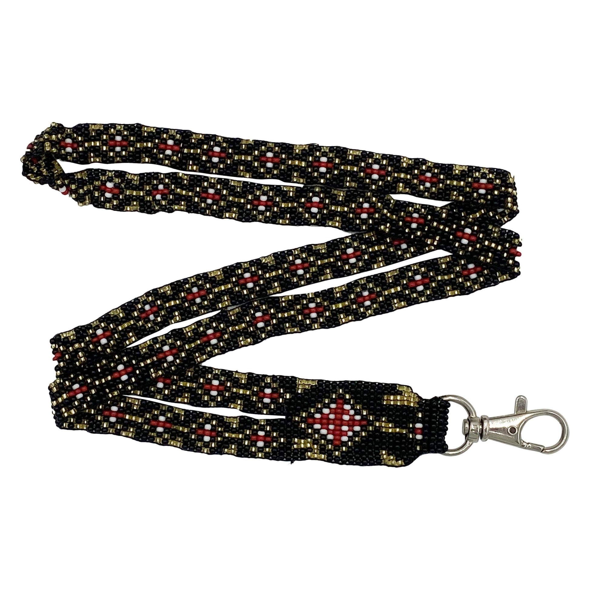 Black/Gold/Red Cross Lanyard Id Holder
