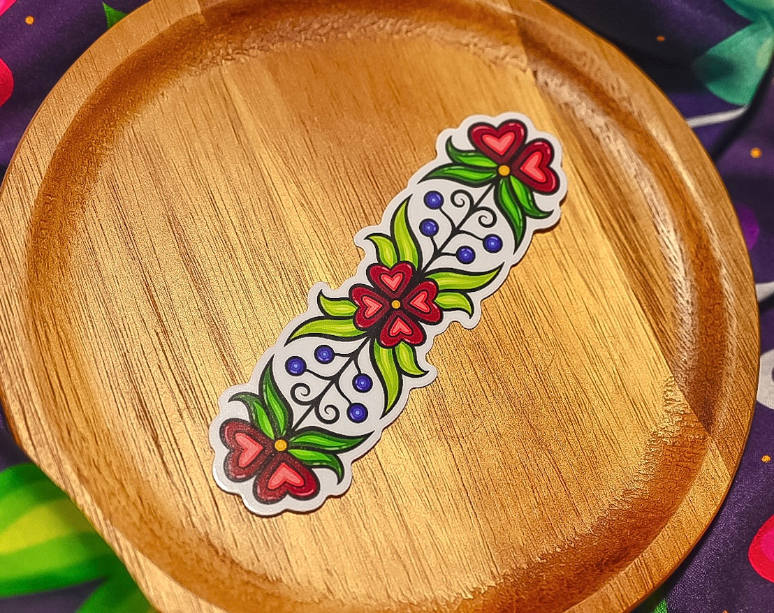 Red Floral Sticker
