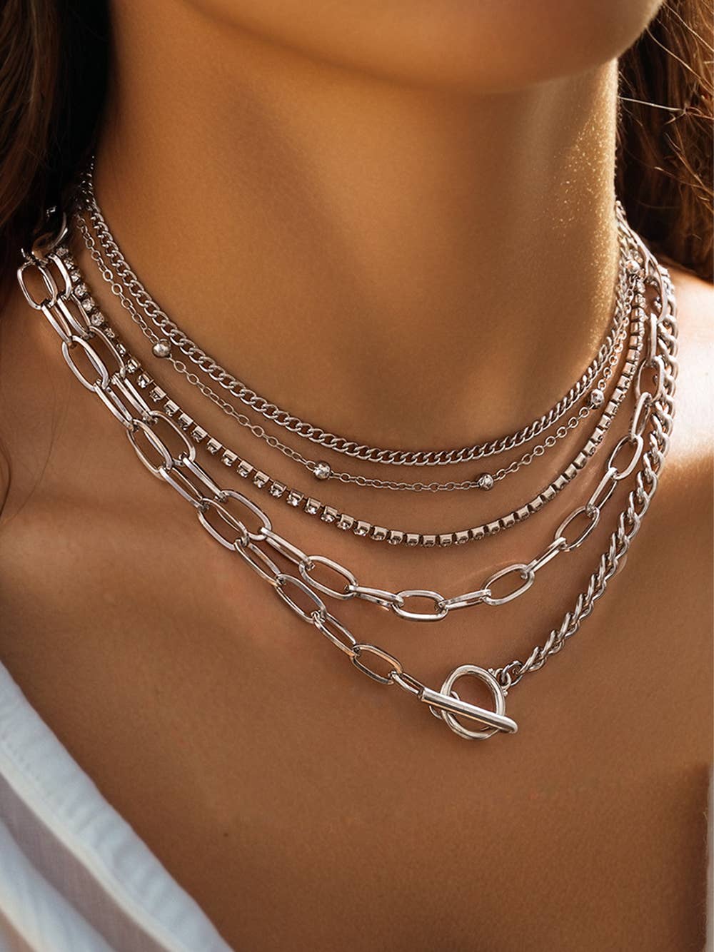 Plated Chain Collarbone Necklaces