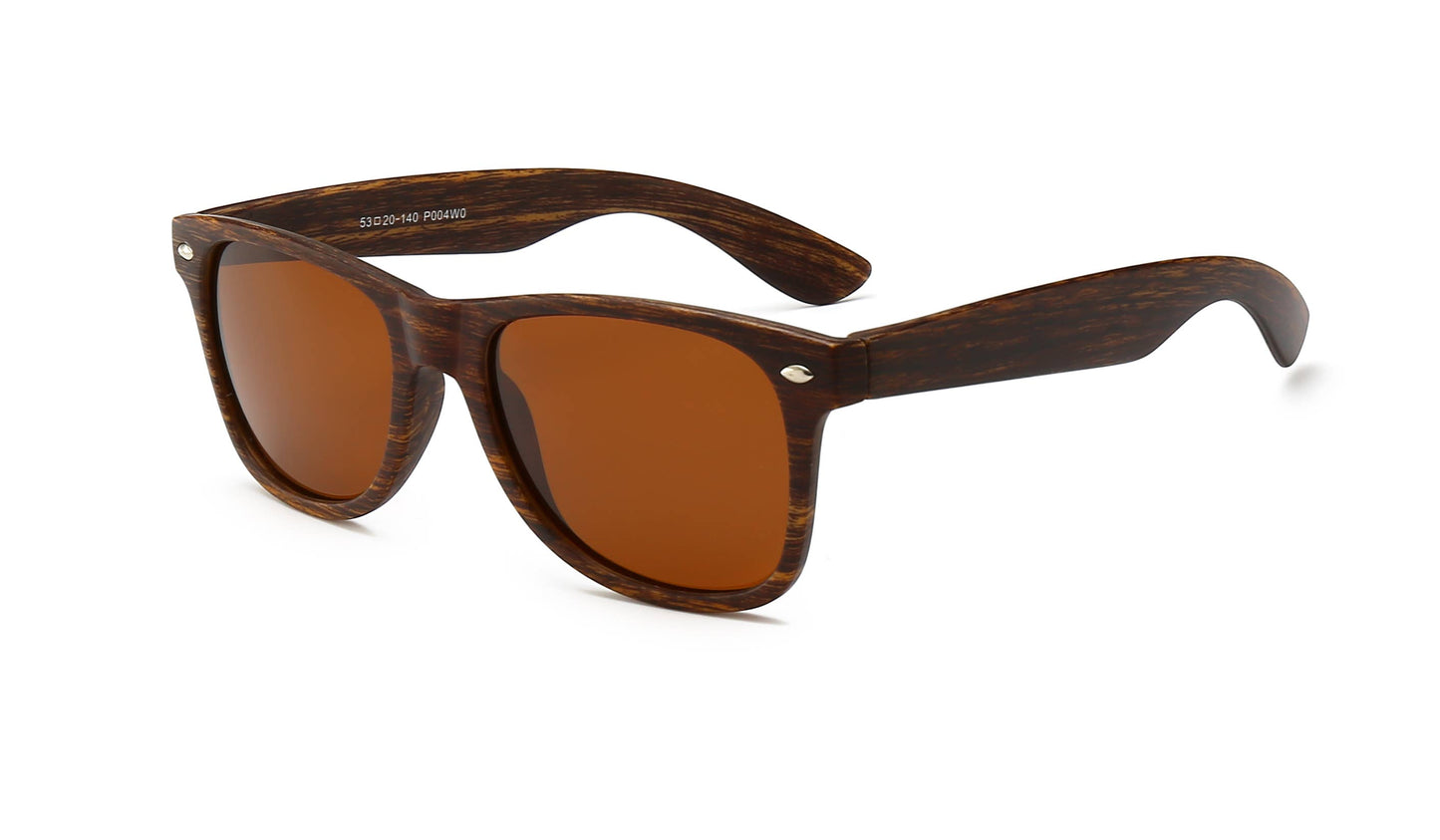 Polarized Wood Prints Square Sunglasses