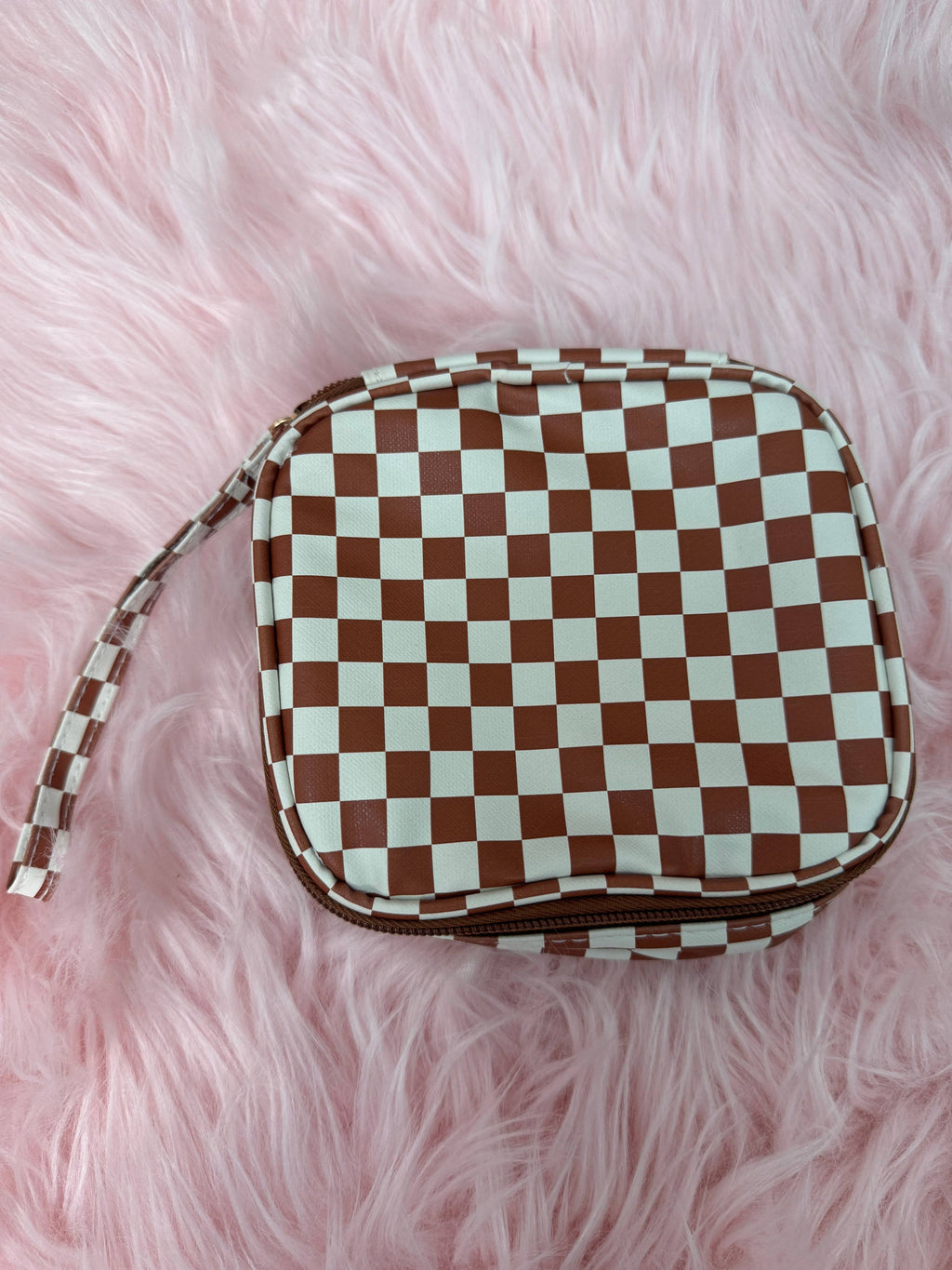Checkered Makeup Bag