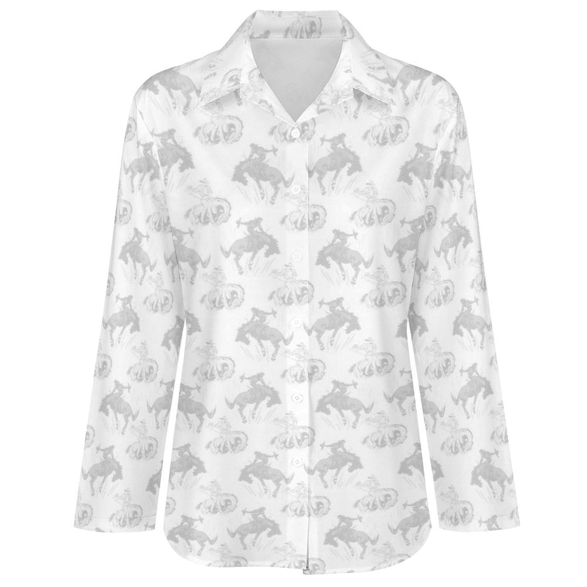 Baha Ranch Faded Rodeo Cowboy Western Button Up Blouse