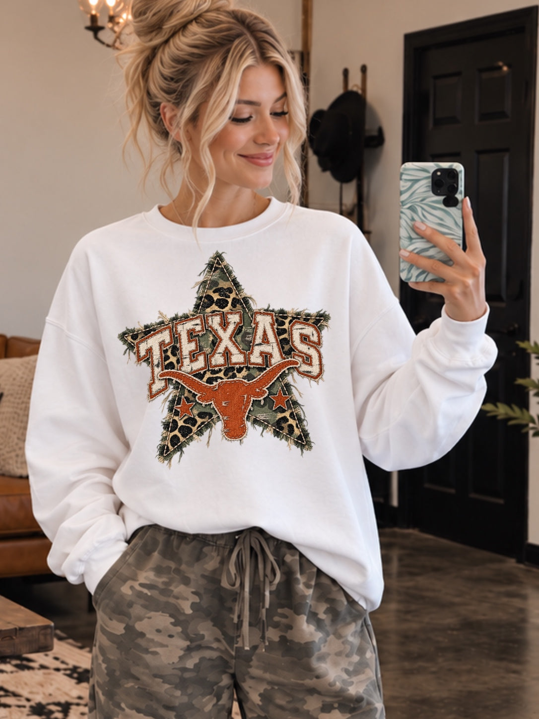 Texas Longhorns Leopard Patch Star