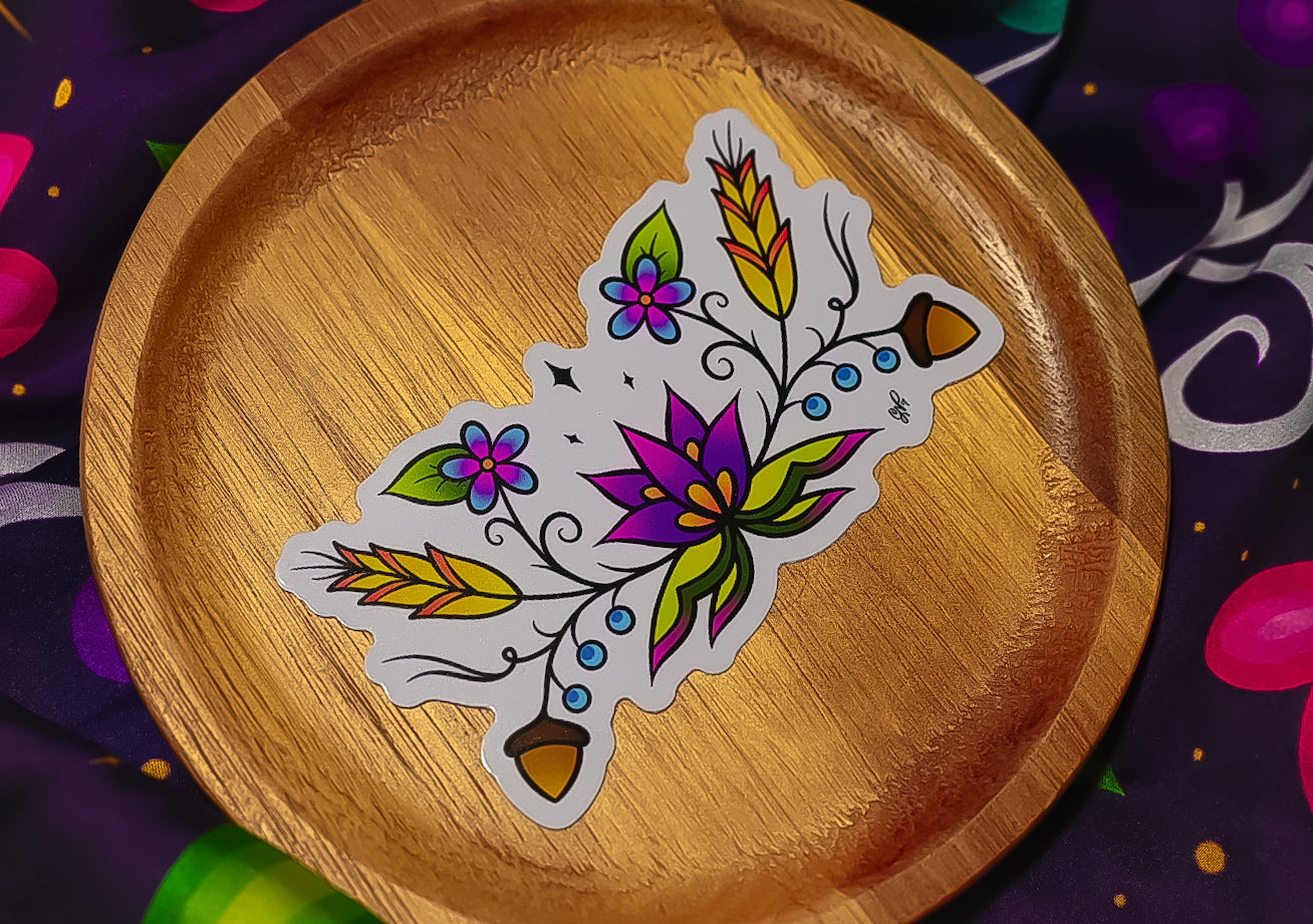 Purple Water Flower Sticker