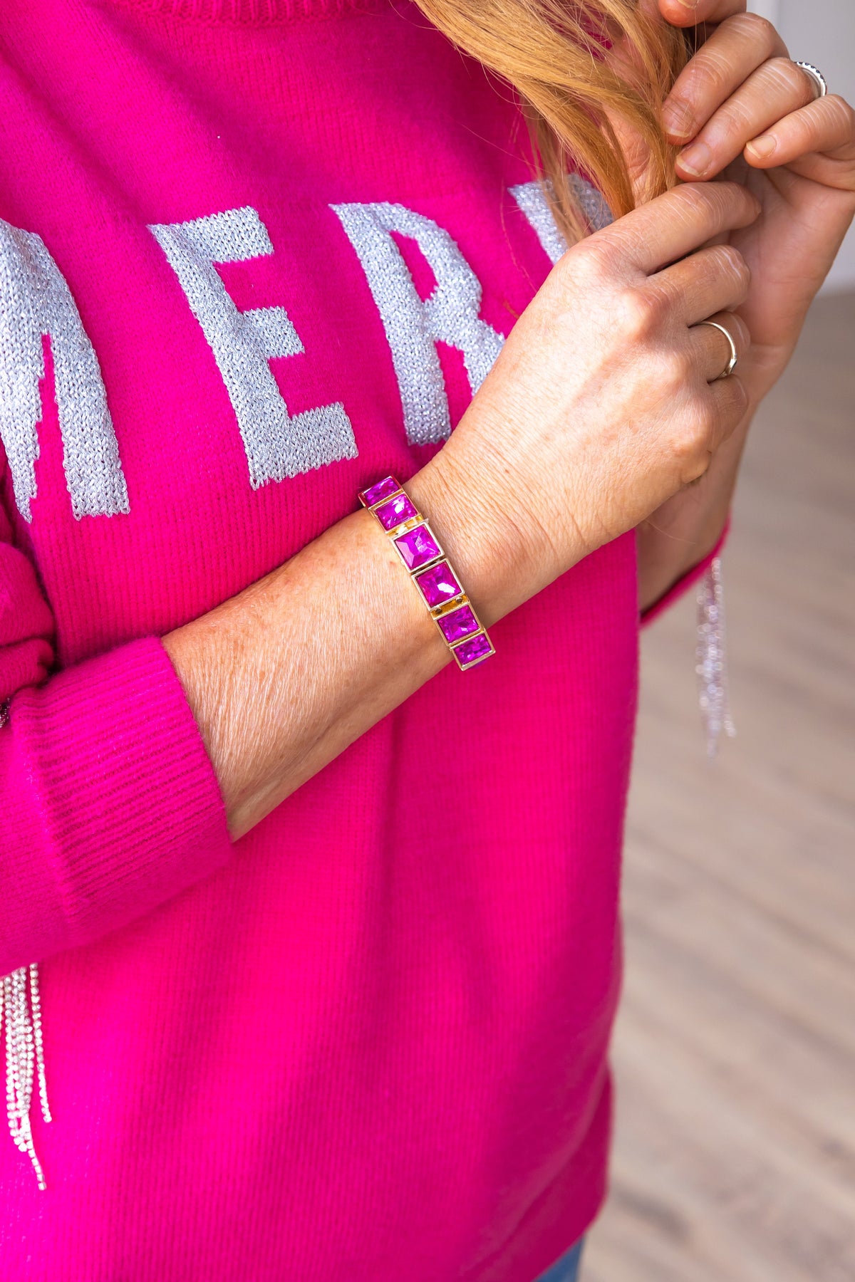 Date Night Pink Stone Bracelet