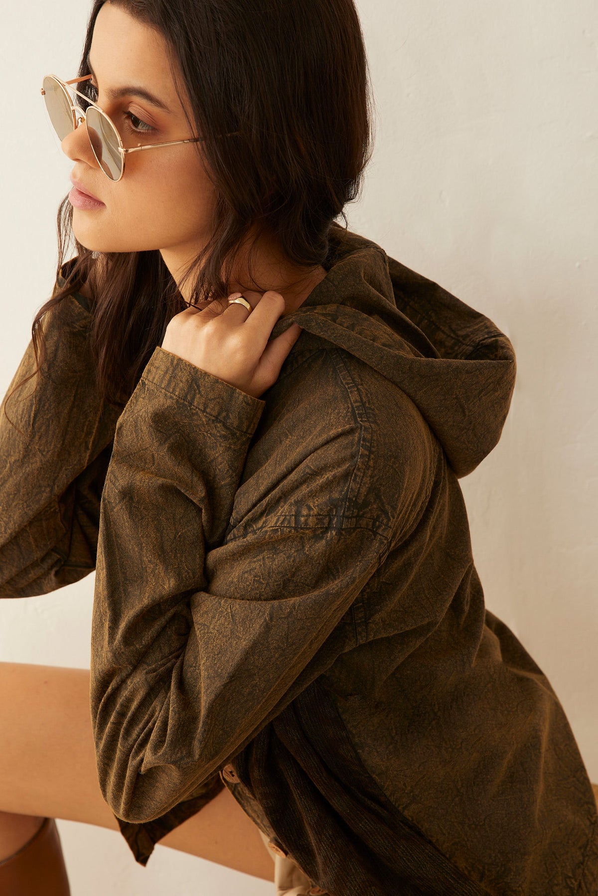 Deena Watson Hooded Patchwork Jacket