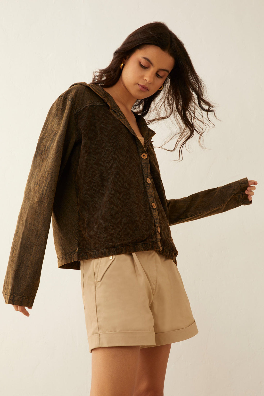 Deena Watson Hooded Patchwork Jacket