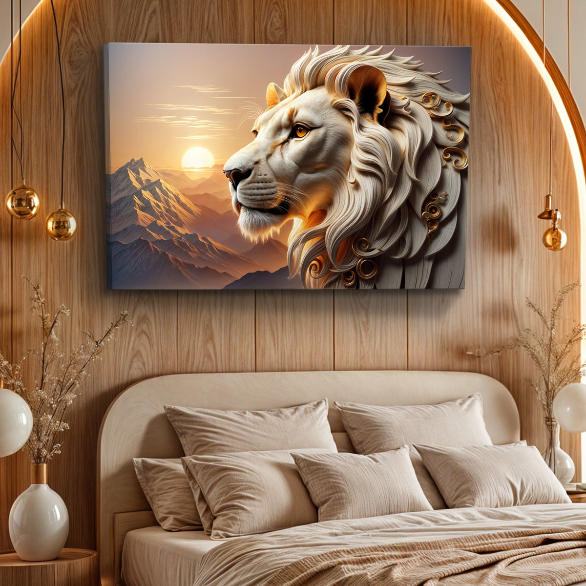 3D Majestic Lion Wall Art IV