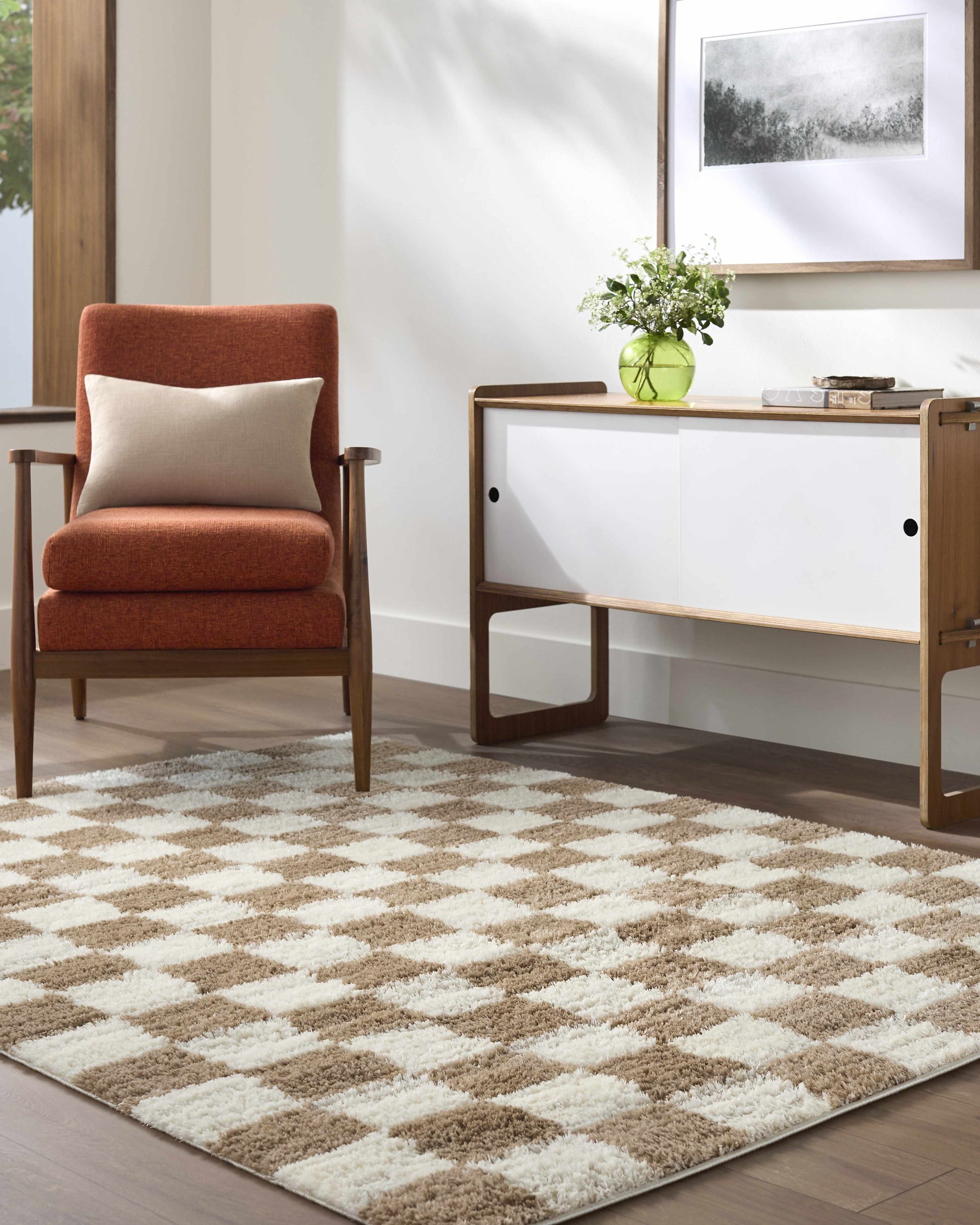 Belita Cream Luxe Shag Area Rug