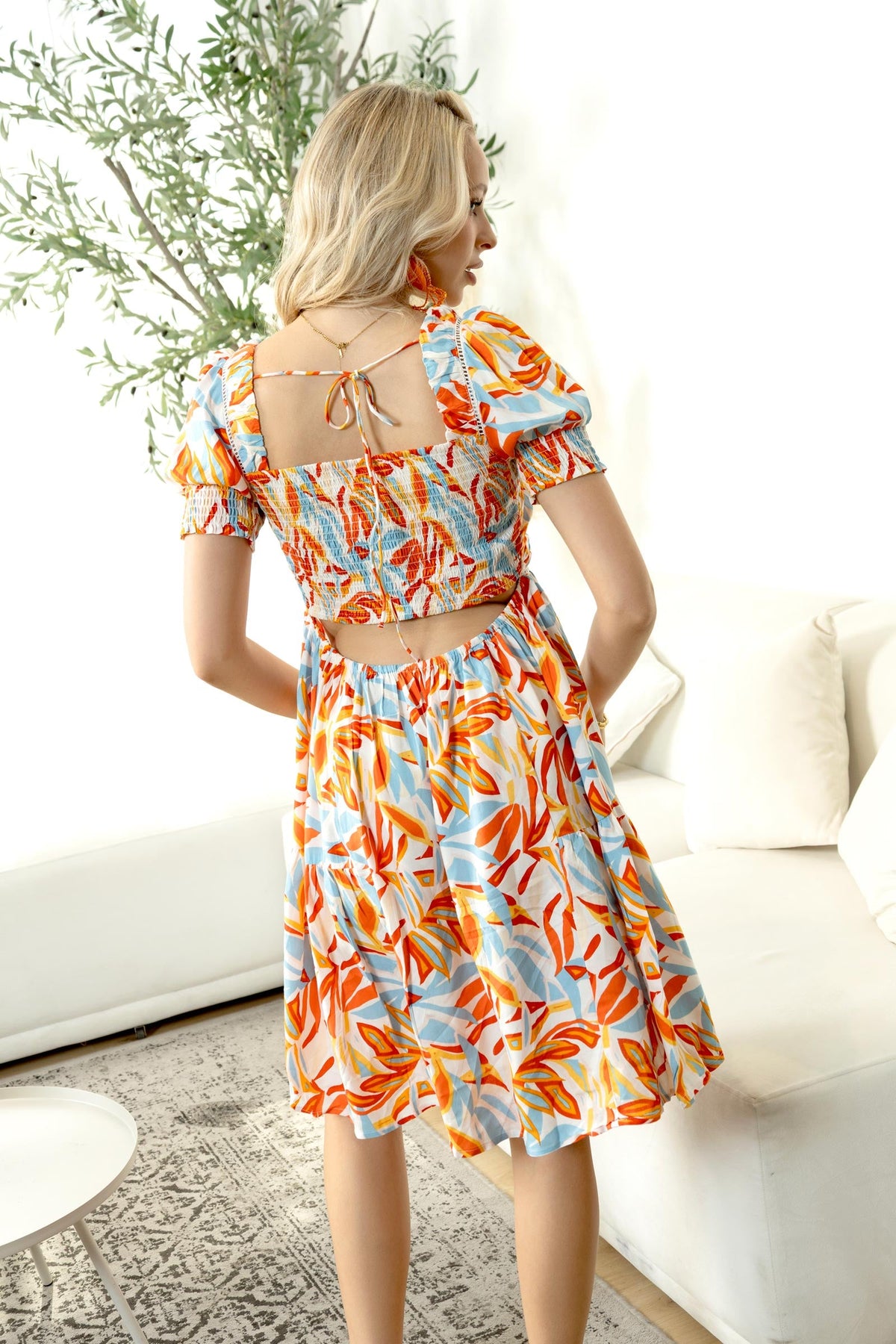 Addison Triple Print Dress In Multicolor