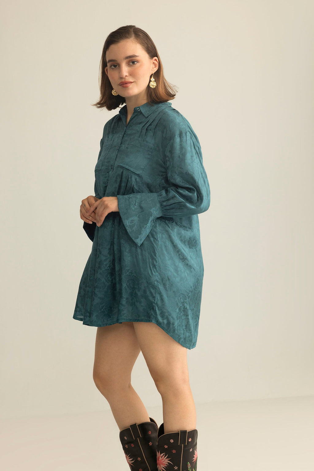 The Elowen Belle Woven Dress in Kayaking