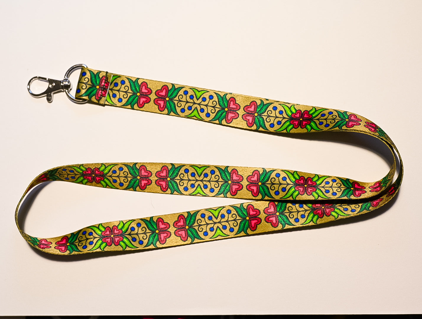 Red Floral Lanyard