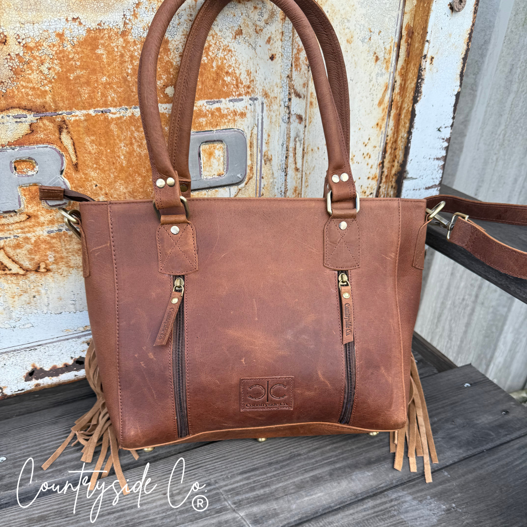 Canyon Check Cowhide Concealed Carry Purse