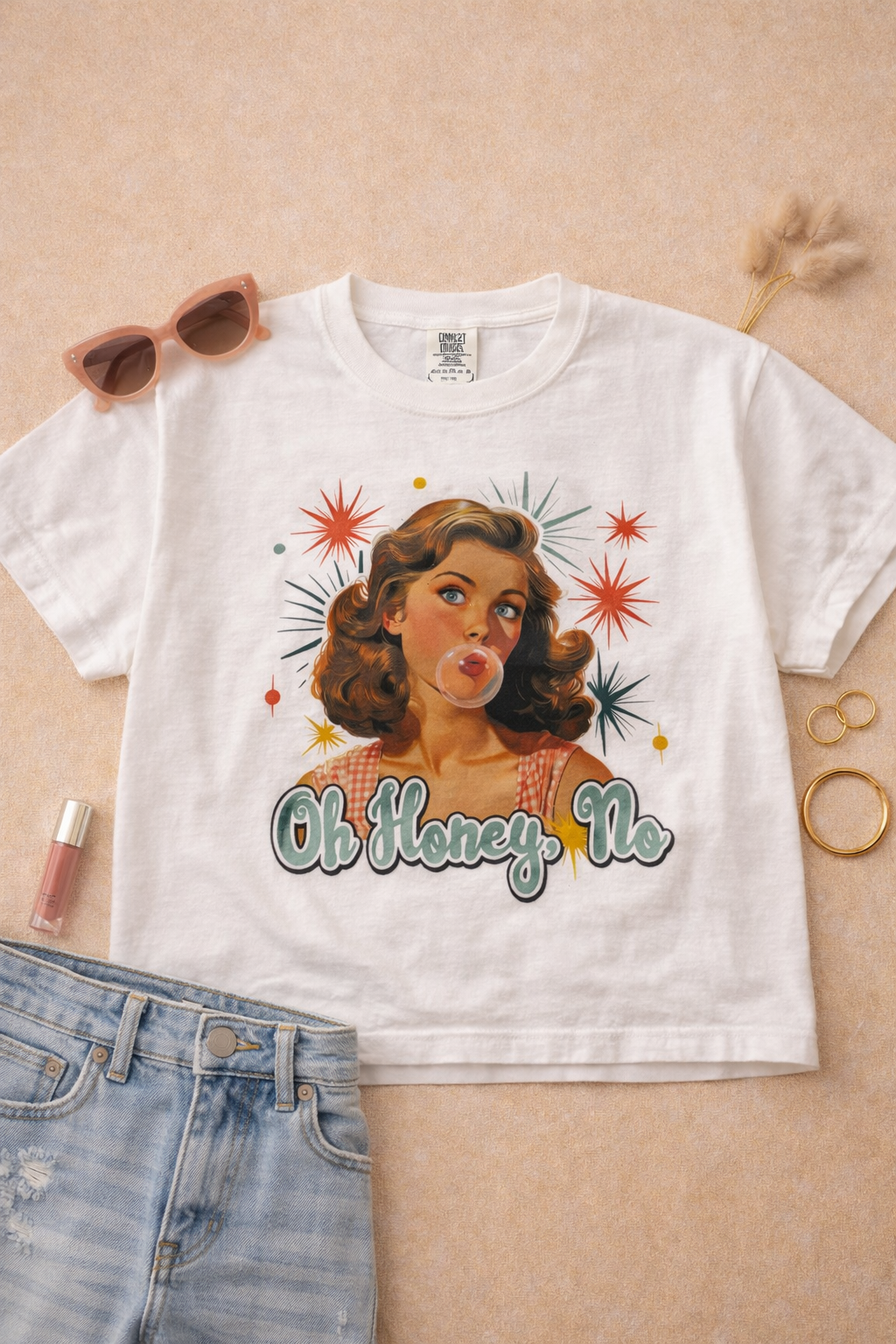 Oh Honey, No Comfort Color Graphic Boxy Tee