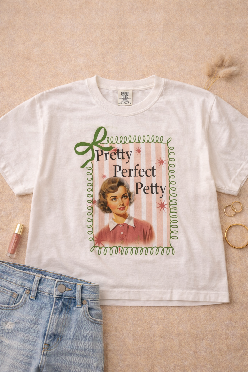 Pretty, Perfect, Petty Comfort Color Graphic Boxy Tee
