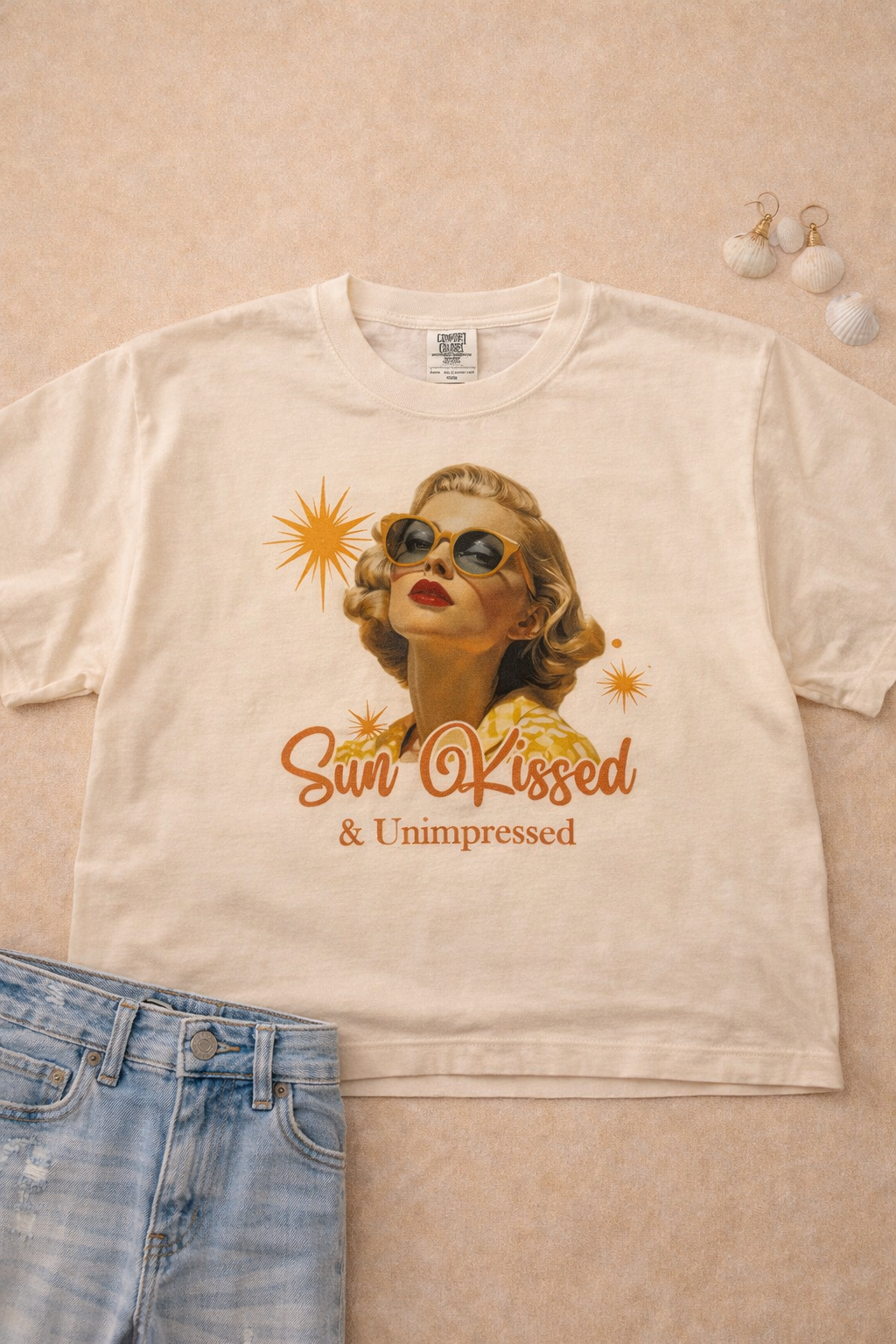 Sun Kissed & Unimpressed Comfort Color Graphic Boxy Tee