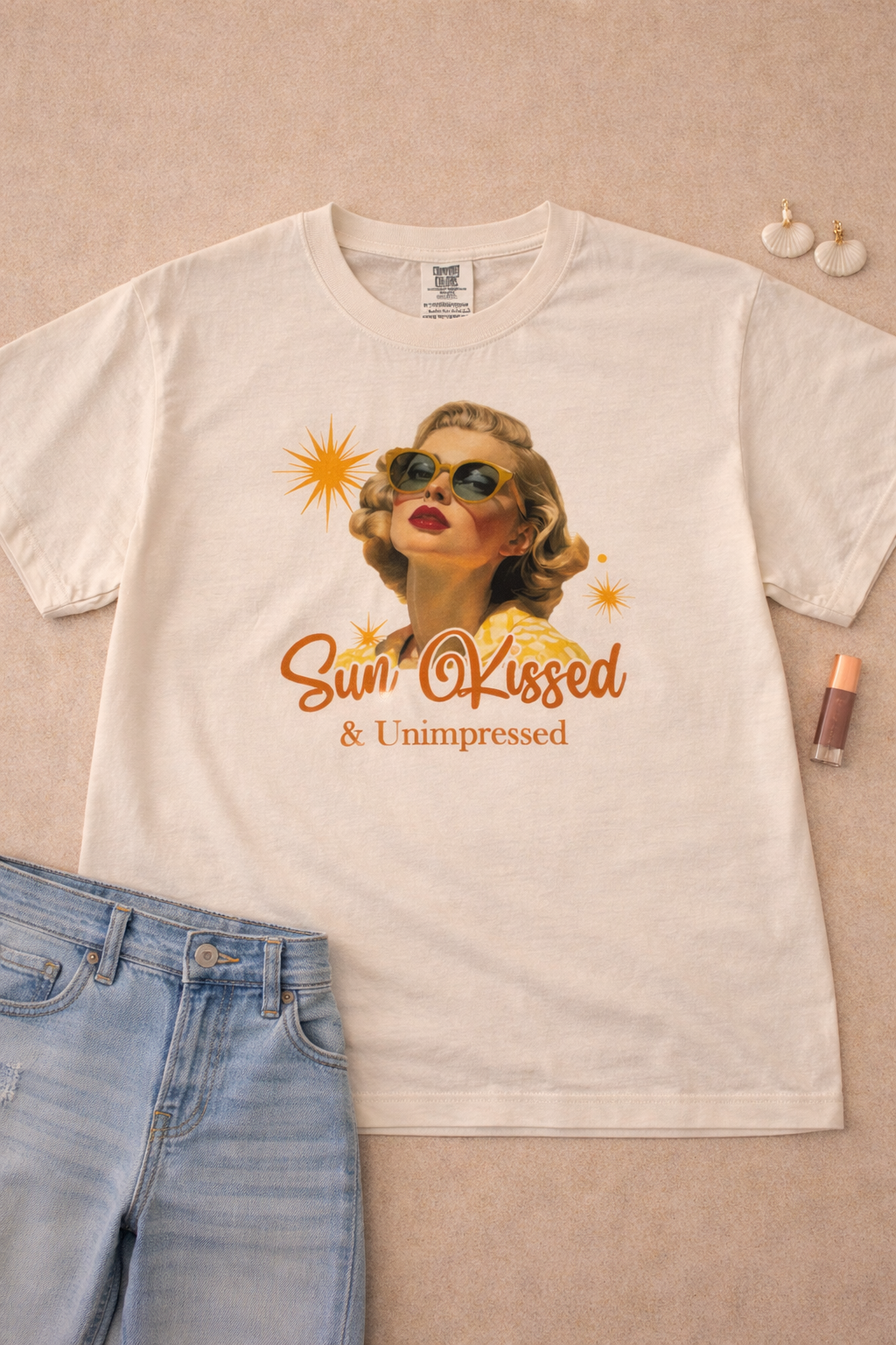 Sun Kissed & Unimpressed Comfort Color Graphic T-shirt