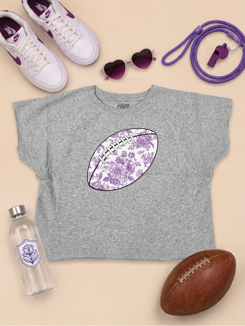 Chinoiserie Game Day Football Graphic Edgy Shirt