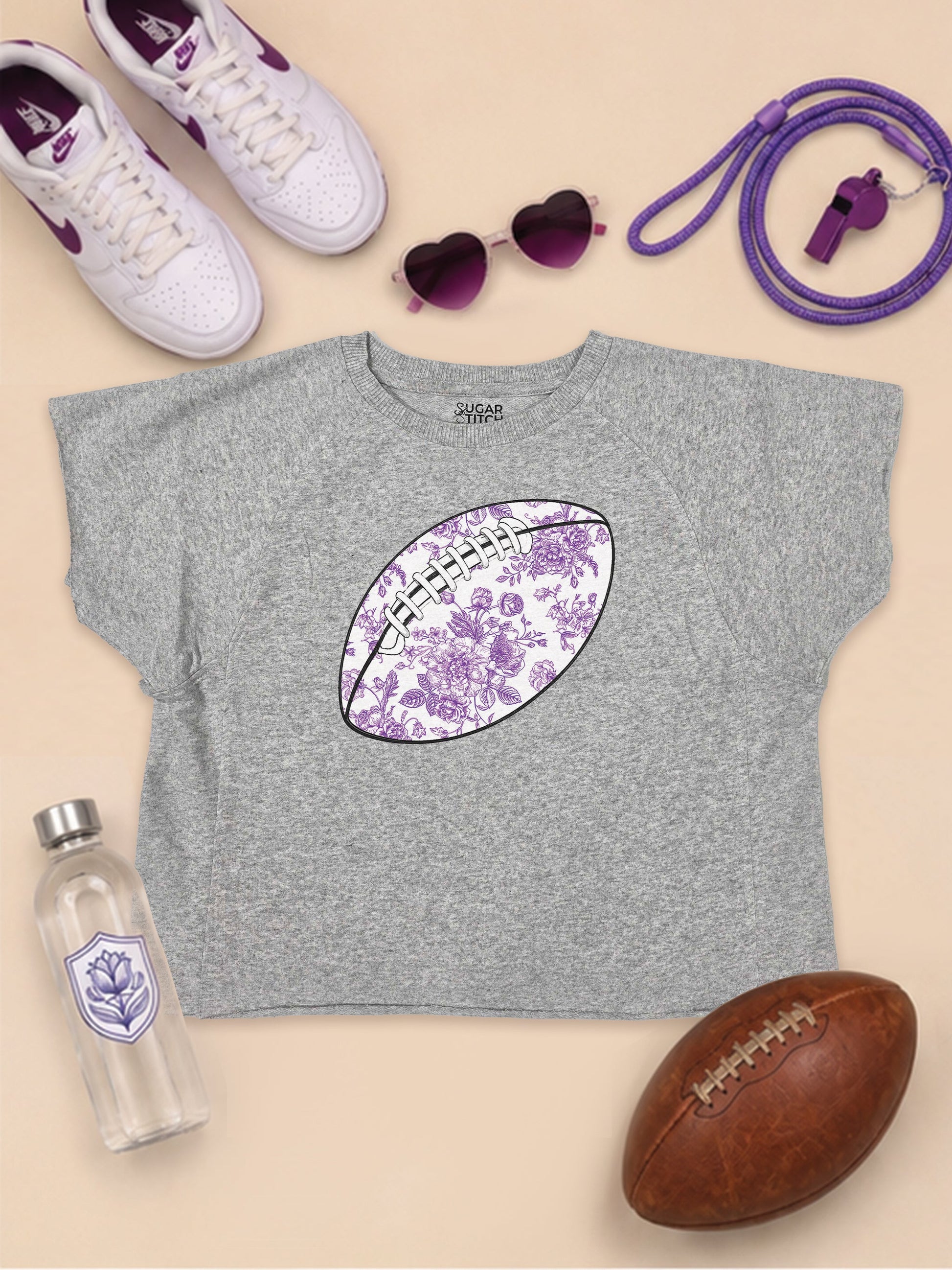 Chinoiserie Game Day Football Graphic Edgy Shirt