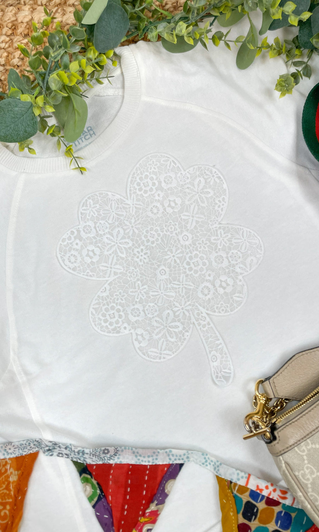 Clover Lace Graphic Edgy Shirt
