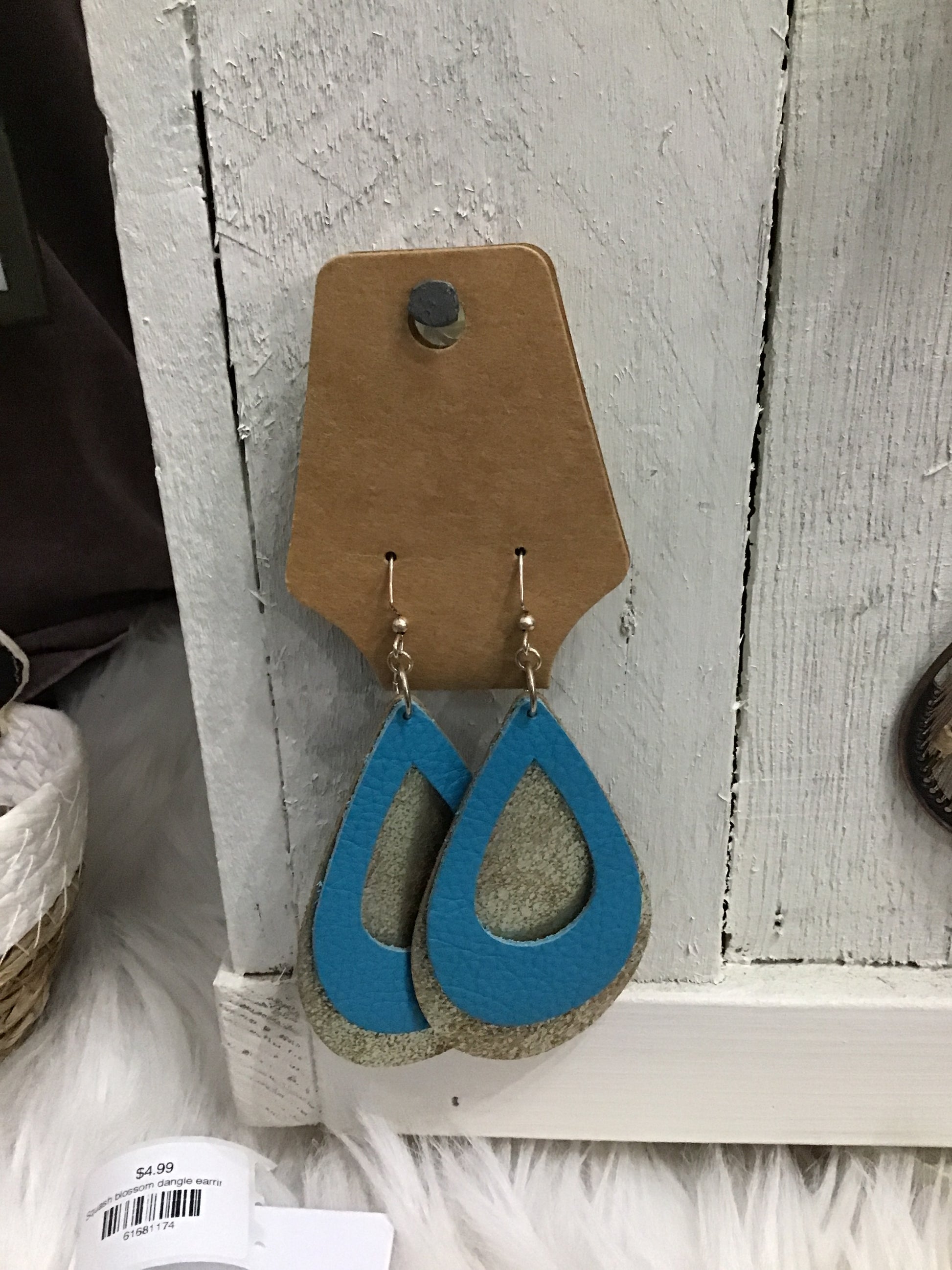 Large turquoise hoop earrings