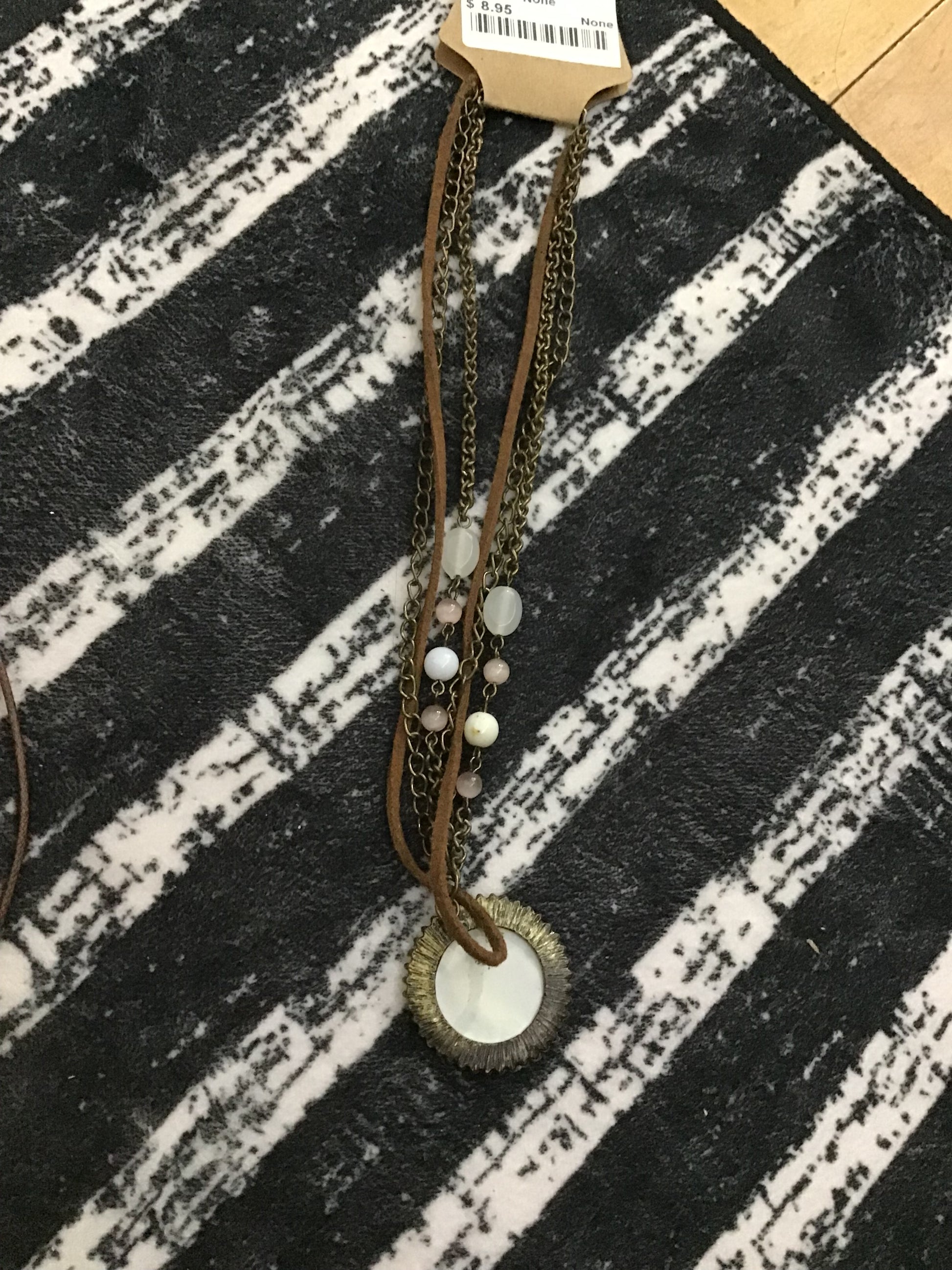 Suede rose necklace