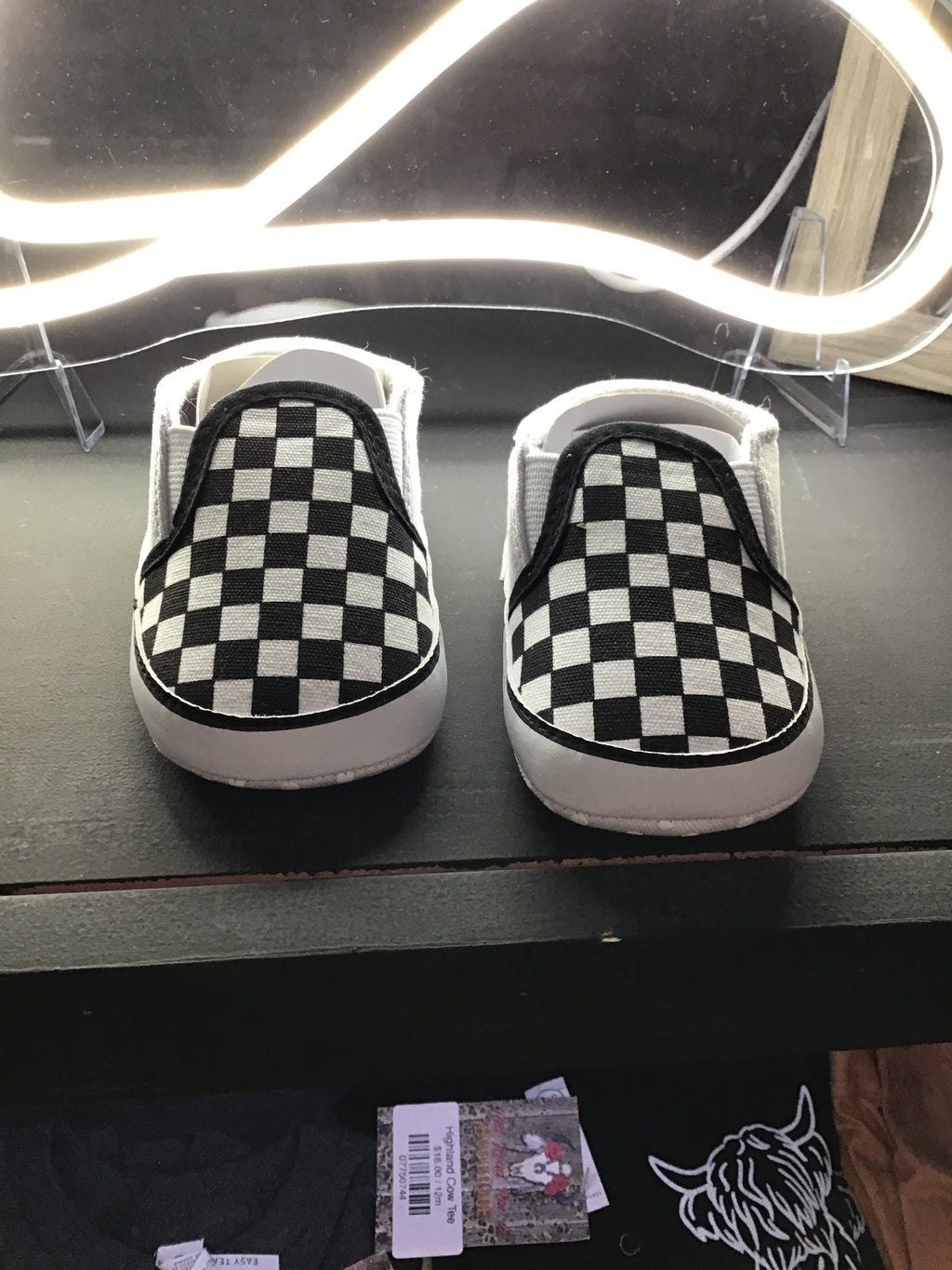 Pink & black infant shoes