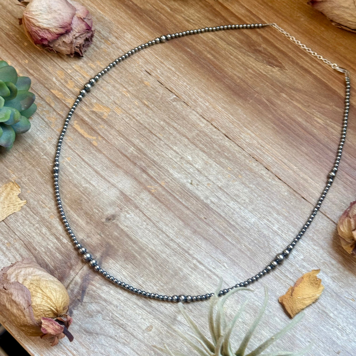 3mm 22” Graduated Sterling Silver Pearl Necklace