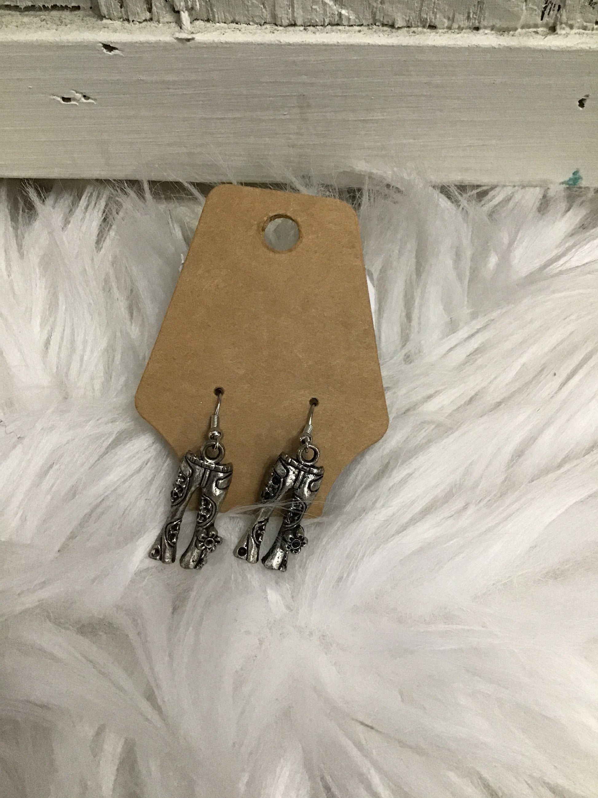 Cowboy pants earrings
