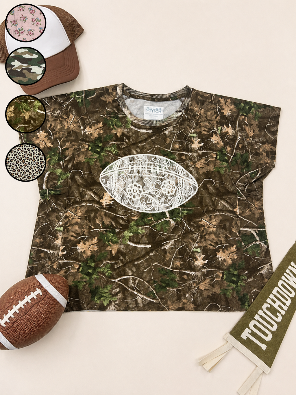 Football Lace Graphic AOP Edgy Graphic Shirt