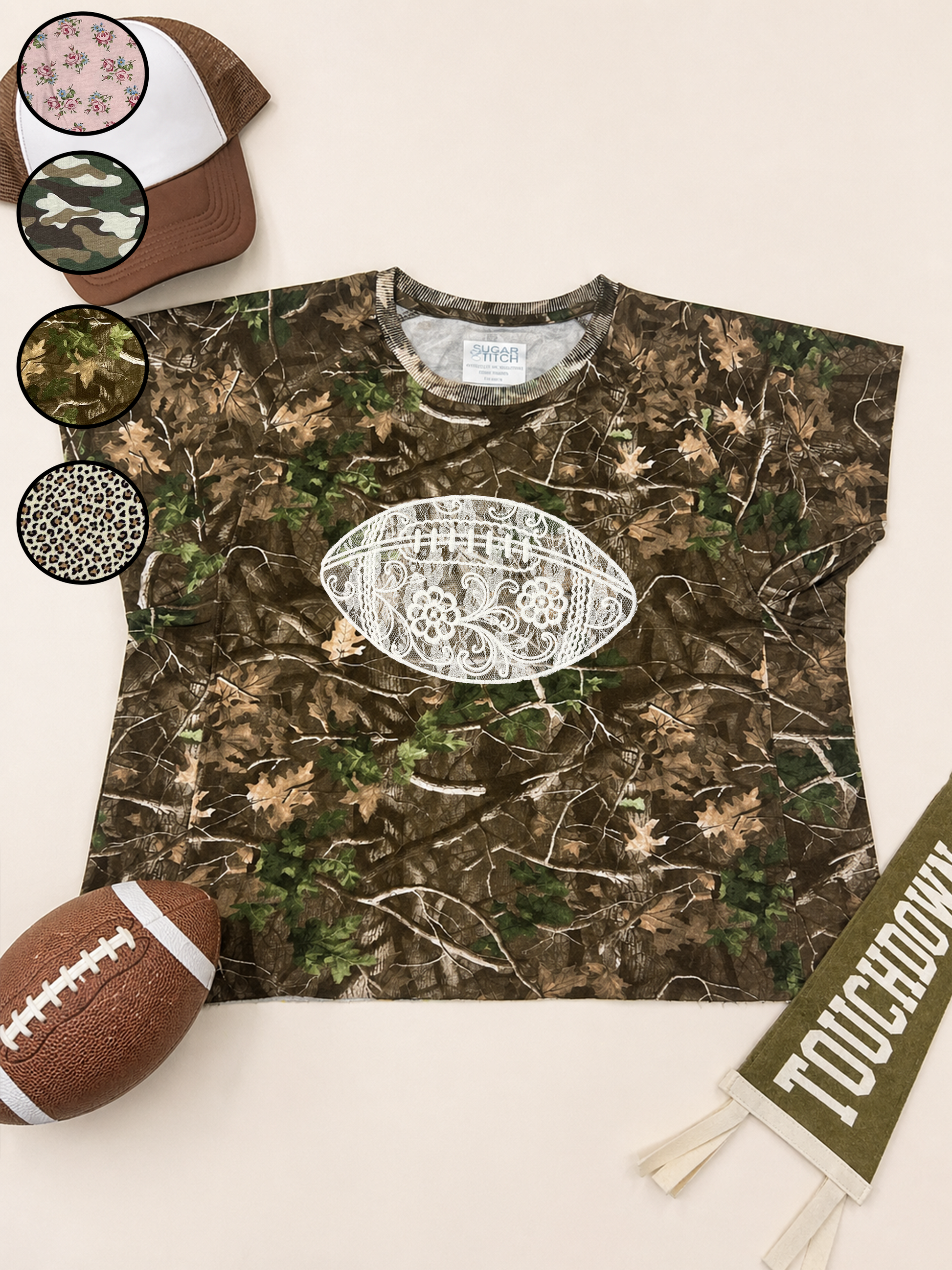 Football Lace Graphic AOP Edgy Graphic Shirt