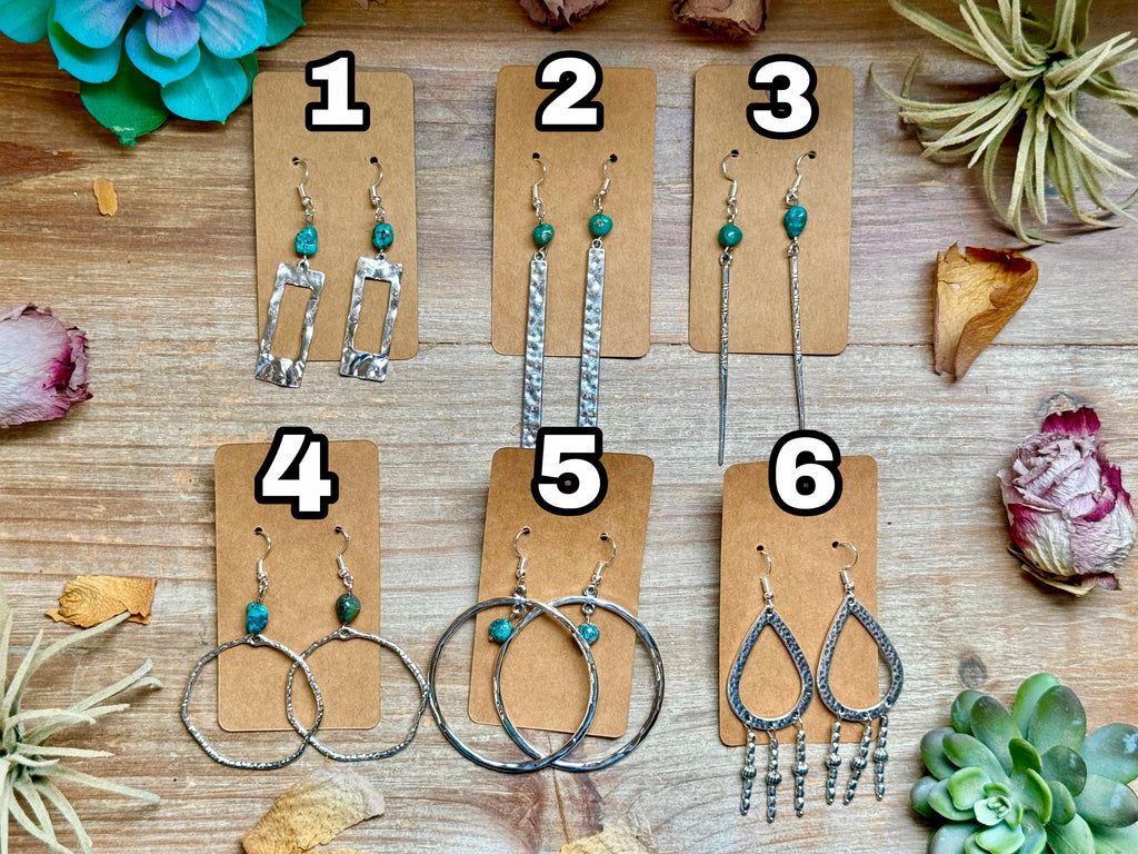 earrings - real turquoise - not sterling