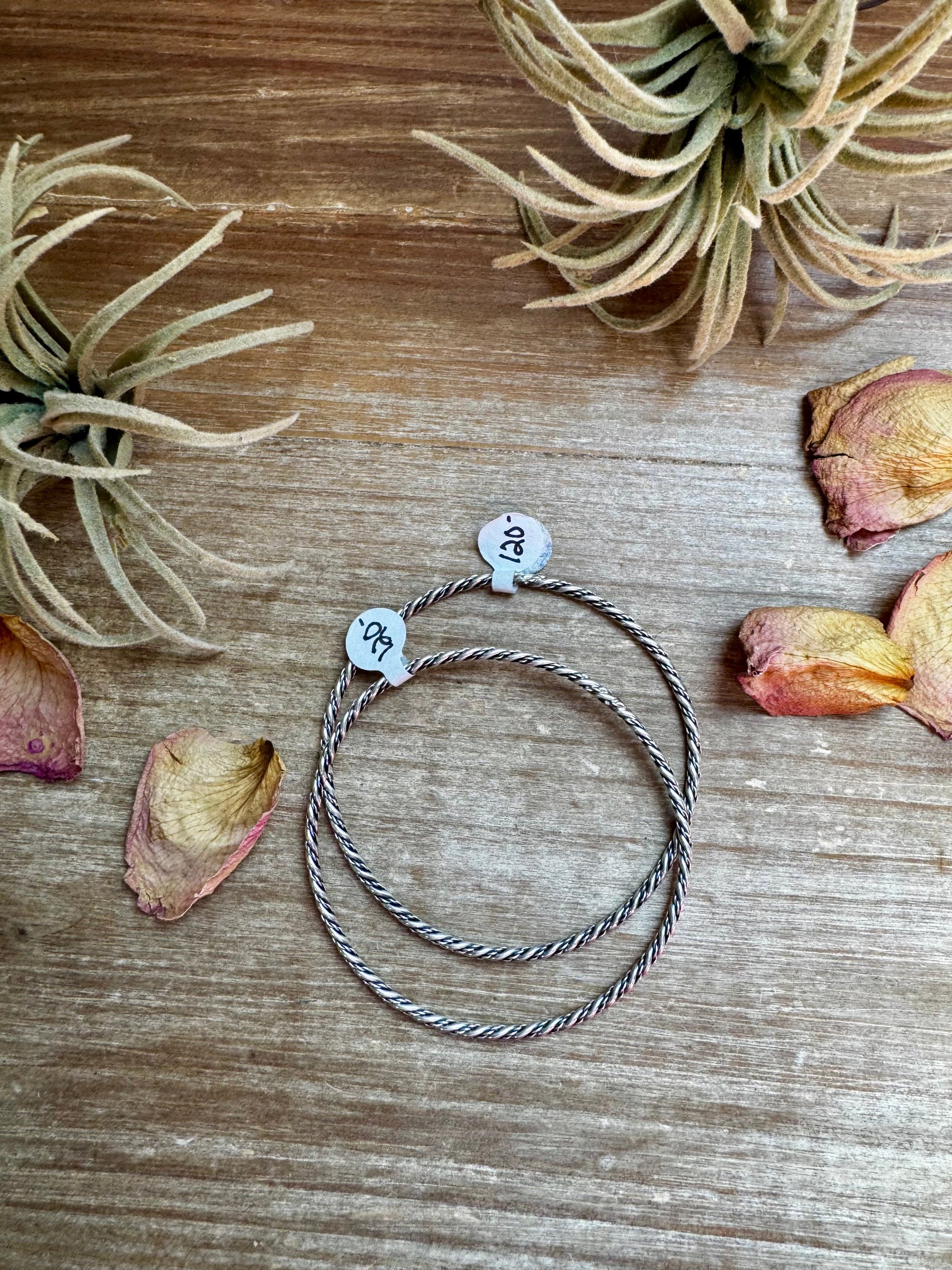 Sterling Silver Rope Bangle Bracelet