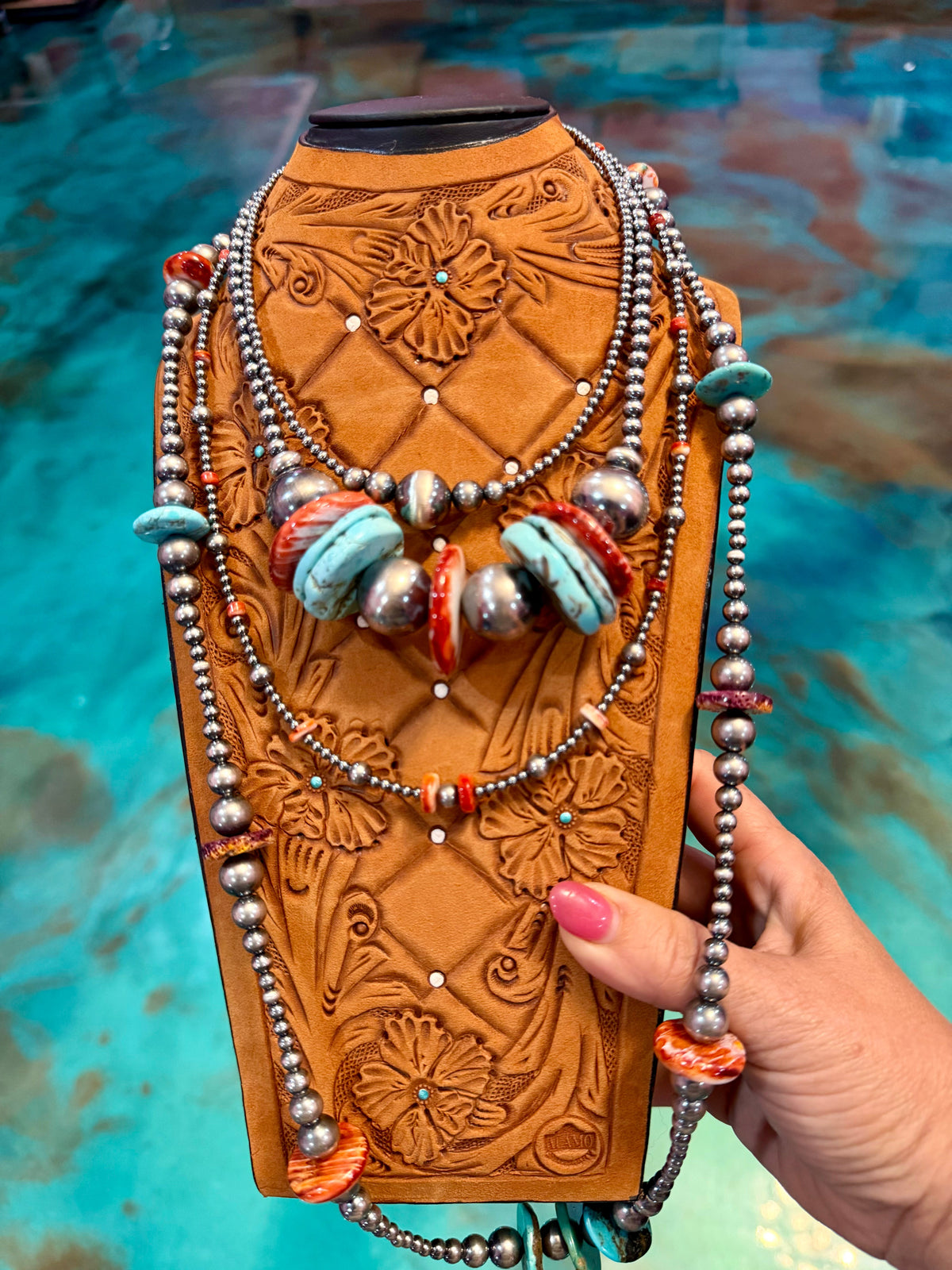 One Time Pieces – Mixed Spiny Oyster, Turquoise & Sterling Silver Necklaces