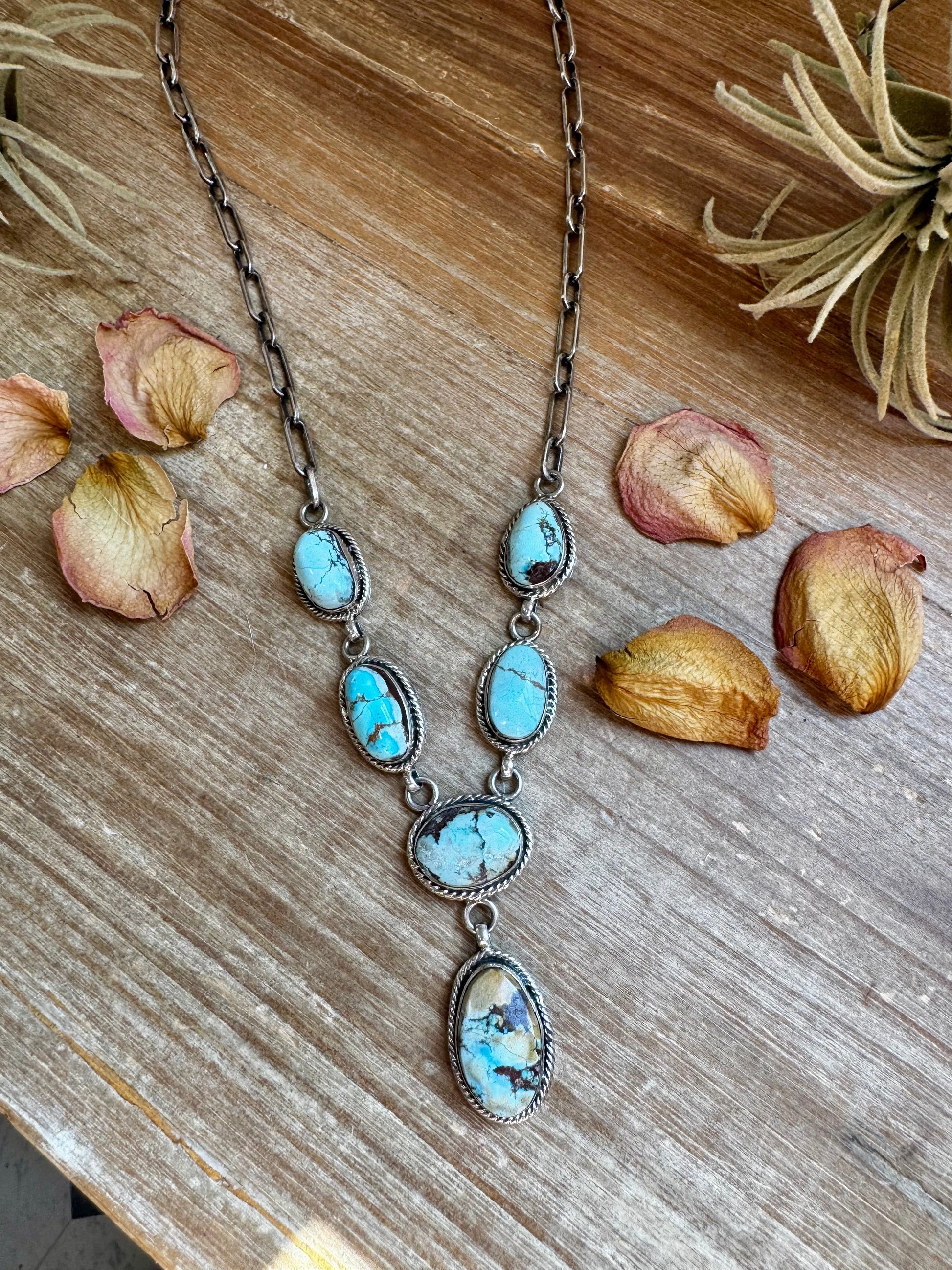 Golden Hills Turquoise Necklace – Sterling Silver, 22 inch