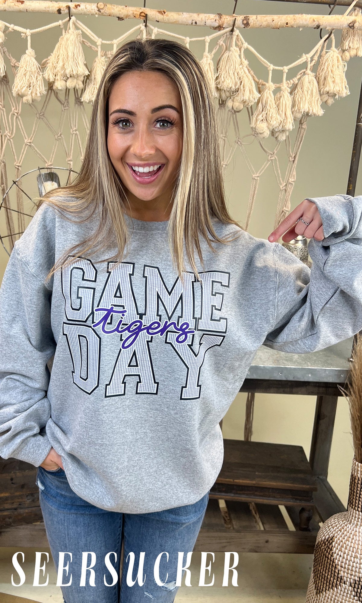 Game Day Custom Pattern Graphic Sweatshirt