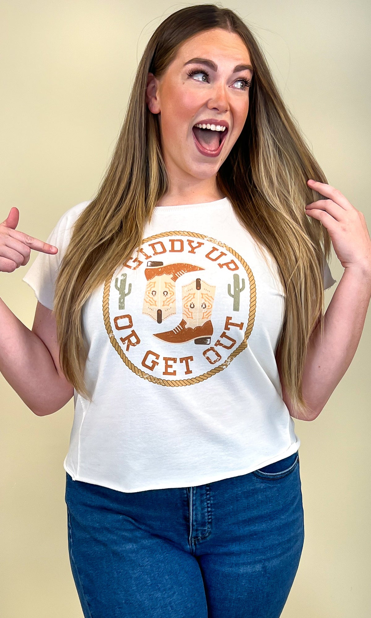 Giddy Up or Get Out Edgy Graphic Shirt