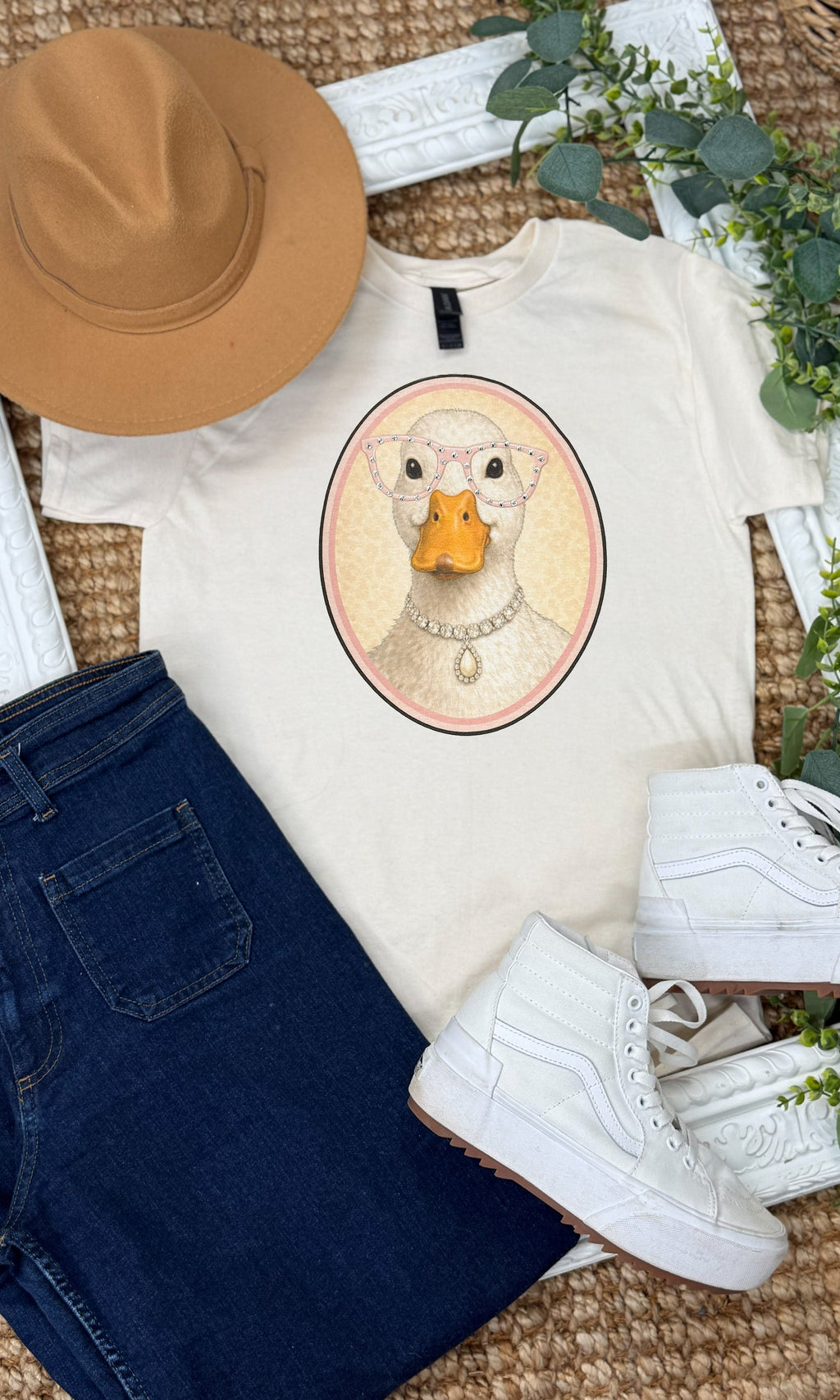 Goose with Rhinestone Specs Graphic T-Shirt