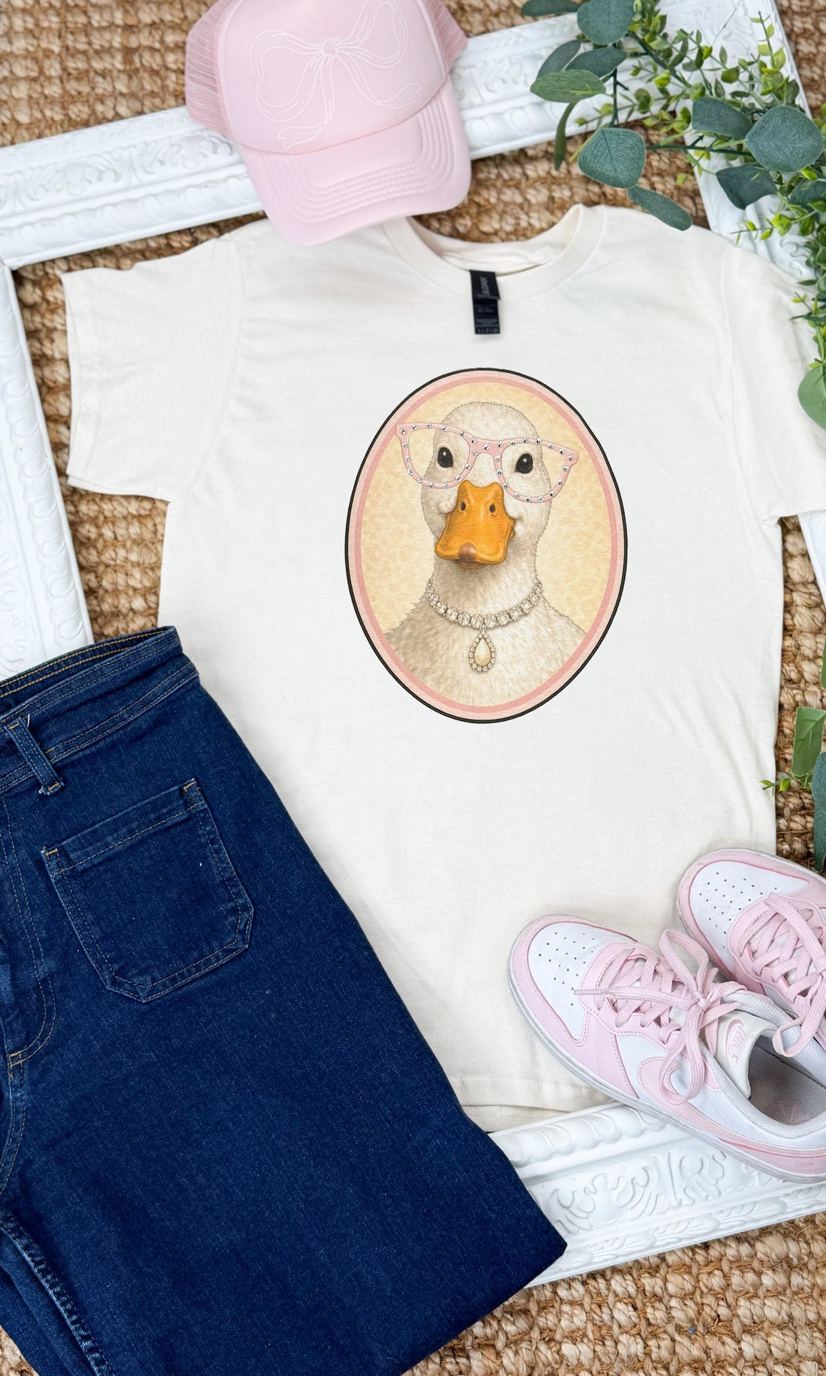 Goose with Rhinestone Specs Graphic T-Shirt