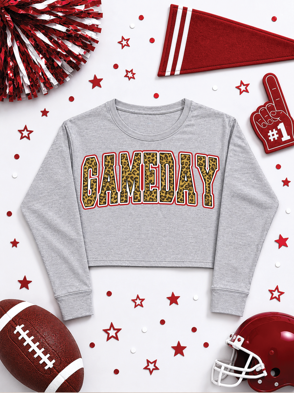 Game Day Block Graphic Cropped Sweatshirt