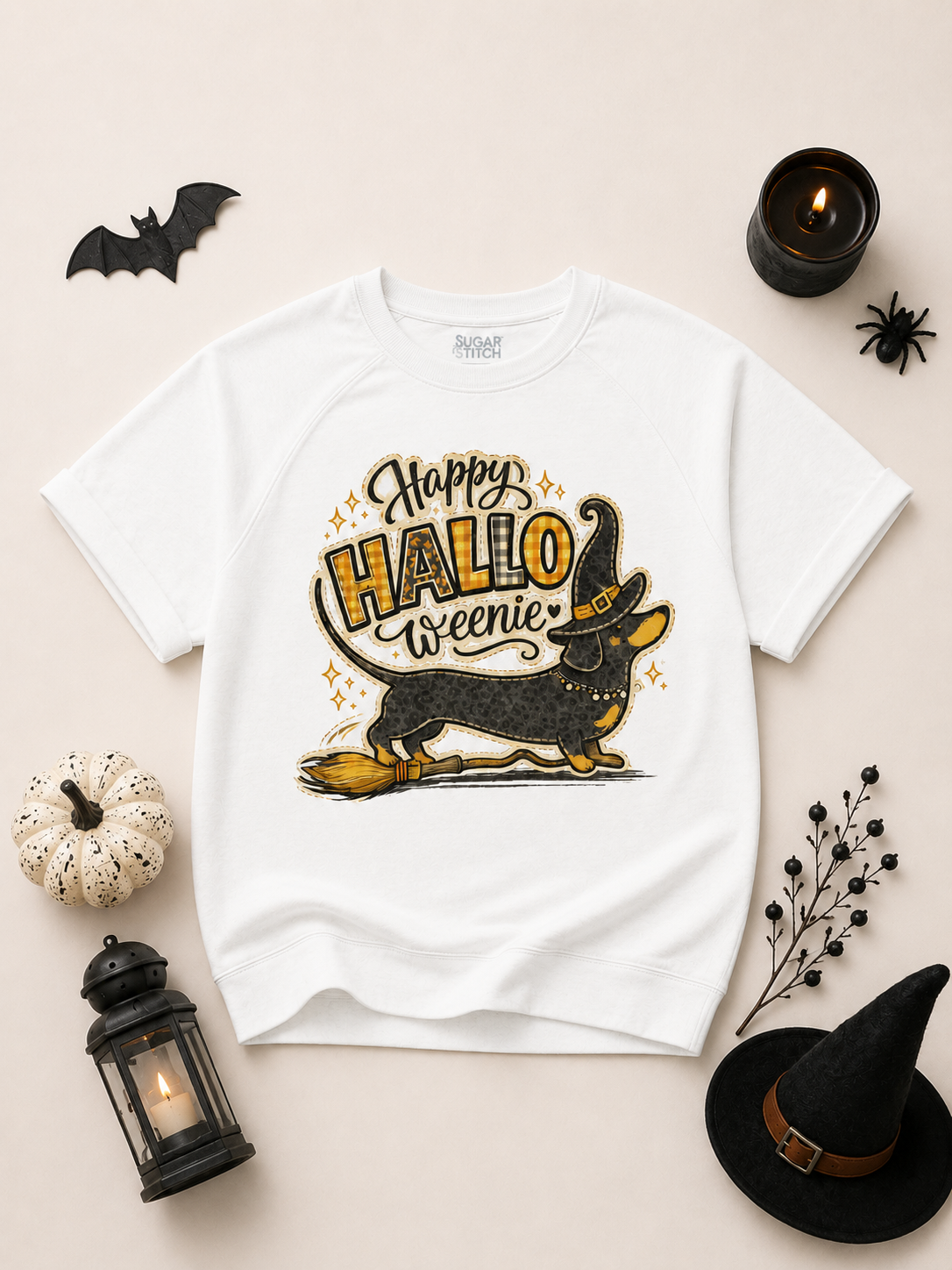 Happy Hallo Weenie Halloween Graphic Edgy Shirt