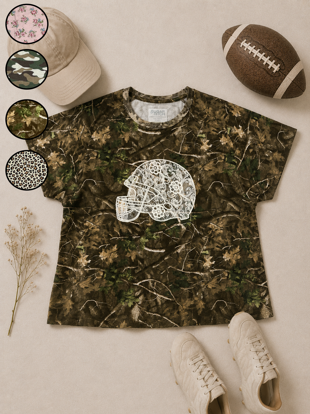 Football Helmet Lace Graphic AOP Edgy Graphic Shirt