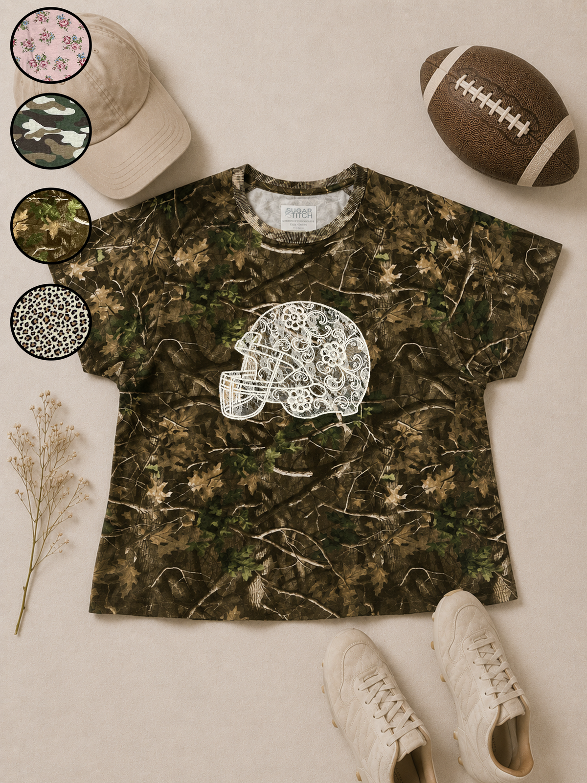 Football Helmet Lace Graphic AOP Edgy Graphic Shirt