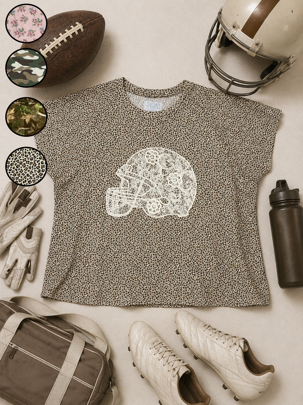 Football Helmet Lace Graphic AOP Edgy Graphic Shirt